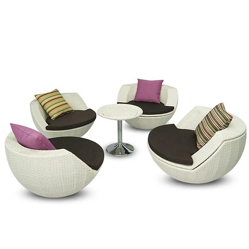 Outdoor Rattan Lounge Chair Sofa Combination Coffee Table Balcony Table and Chair Courtyard Hotel Garden Furniture