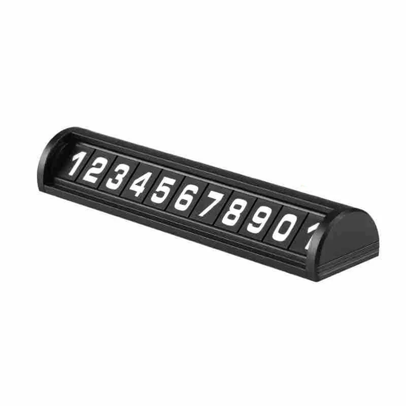

Metal Car Temporary Parking Card, Luminous Phone Number Hidden or Open, Plate for Automotive Interior Accessories