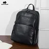 BISON DENIM New Genuine Leather Men Backpack Laptop School Backpack Bag 2024 Fashion Waterproof Travel Bag Casual Book Bag 1