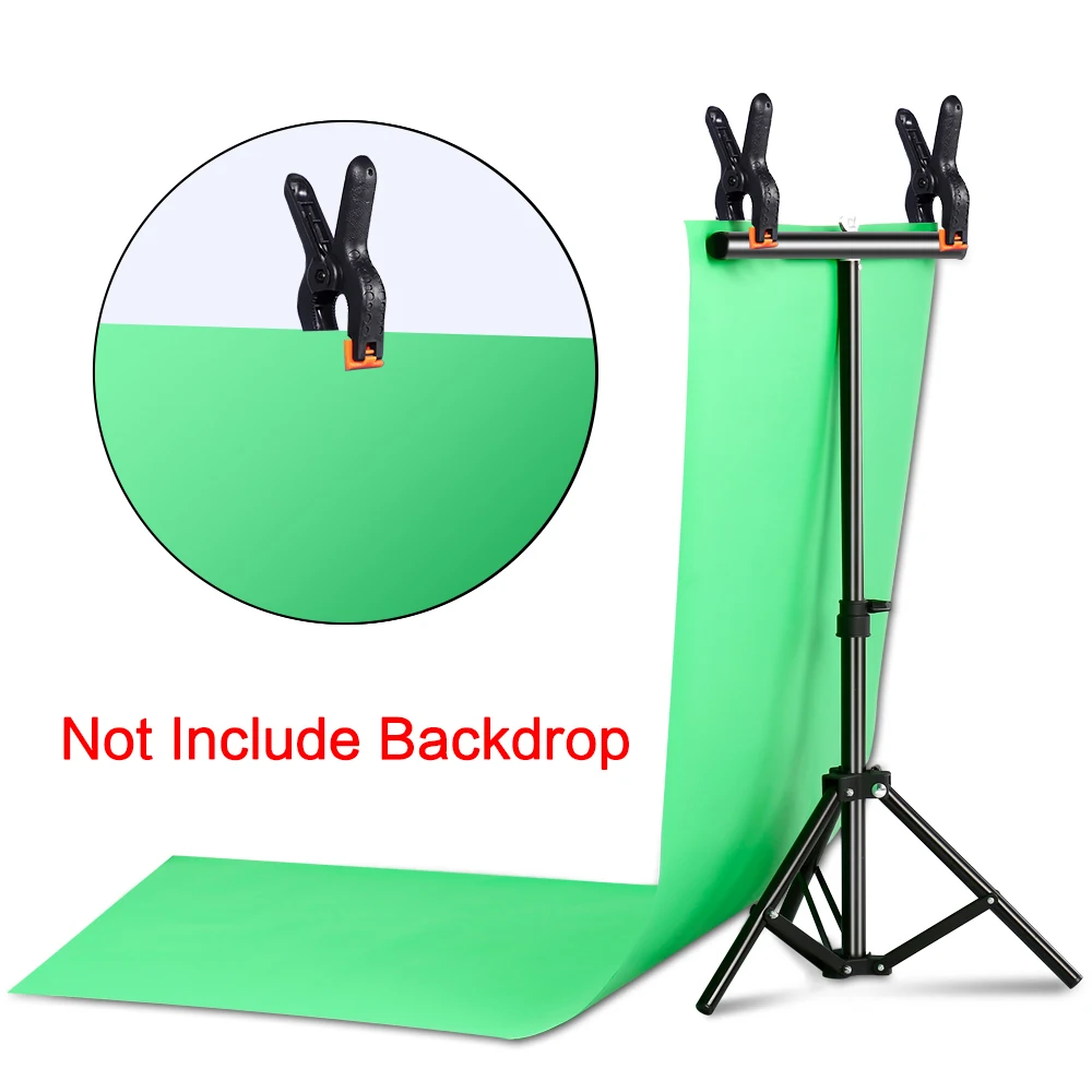 T-shape Suporte de Fundo Portátil Kit Ajustável Fotografia Fundo Foto Pano de Fundo Quadro com Mola Grampos para Estúdio de Fotos - Image 3