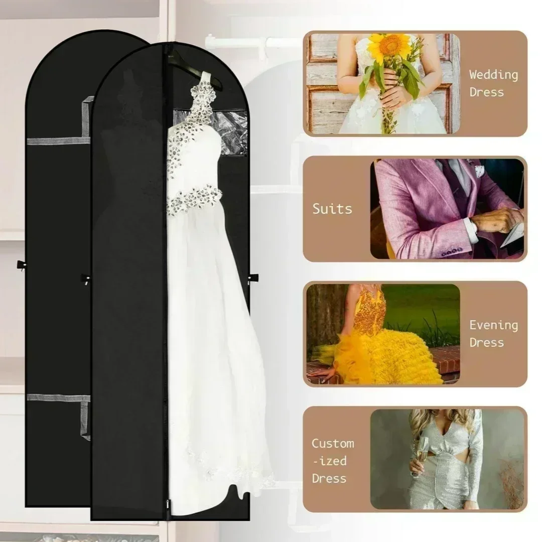 Wedding Dress Cover Garment Bags for Dress Jacket Clothes Coat Dustproof Protector Cover Clothes Dust Travel Bag 60x180cm clothes dust cover