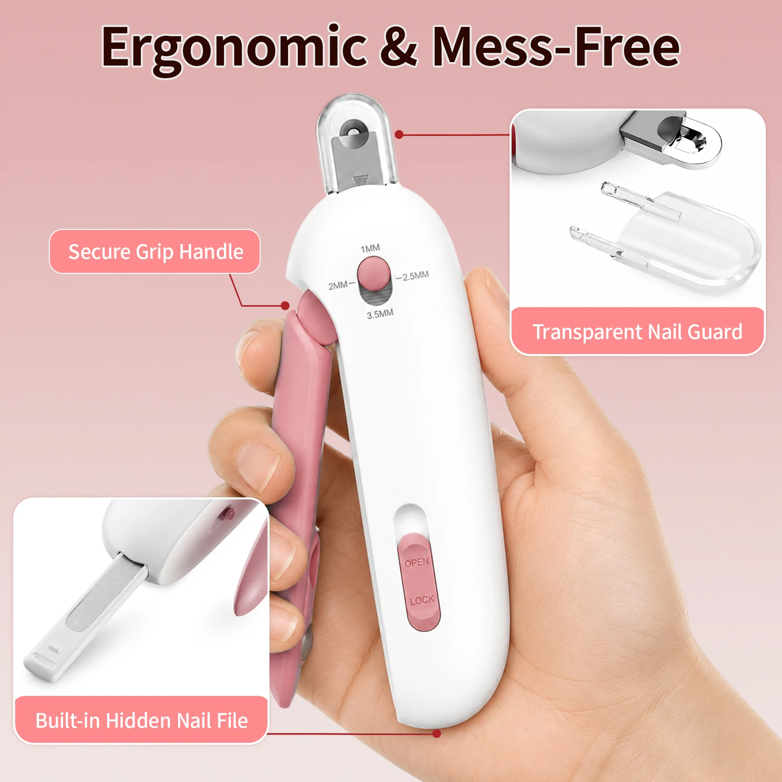 Pet Clippers Set Cat Dog Nail Trimmer Scissors Grooming Grinder Tool Safety Stop Bleeding Anti Bleed Claw Cutter Kit_voghion.com