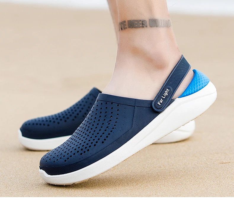 Women Men Flat Sandals 2023 Summer Thick Platform Slippers Fashion Non-slip Soft Bottom Breathable Female Beach Walking Slippers