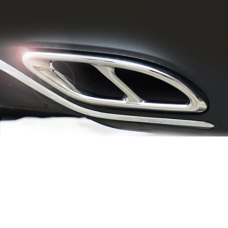 Car Exhaust Pipe Tail Throat Car Sticker 2Pcs for Mercedes W177 Exhaust V177 A200 A-CLASS Rear Bumper Accessories