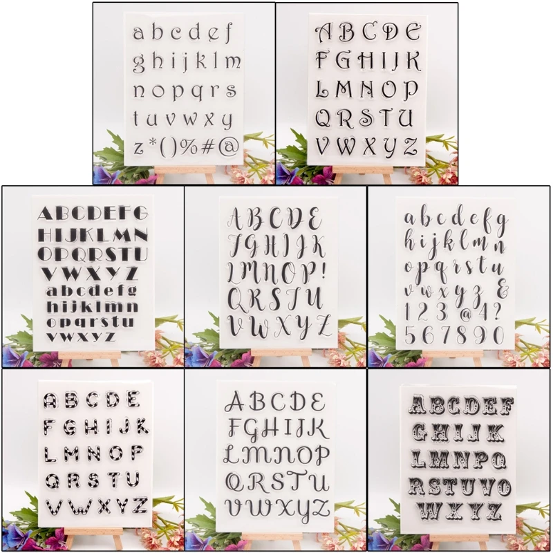 Silicone Stamp Alphabet Letter Number 1/8pcs for Paper Card Craft