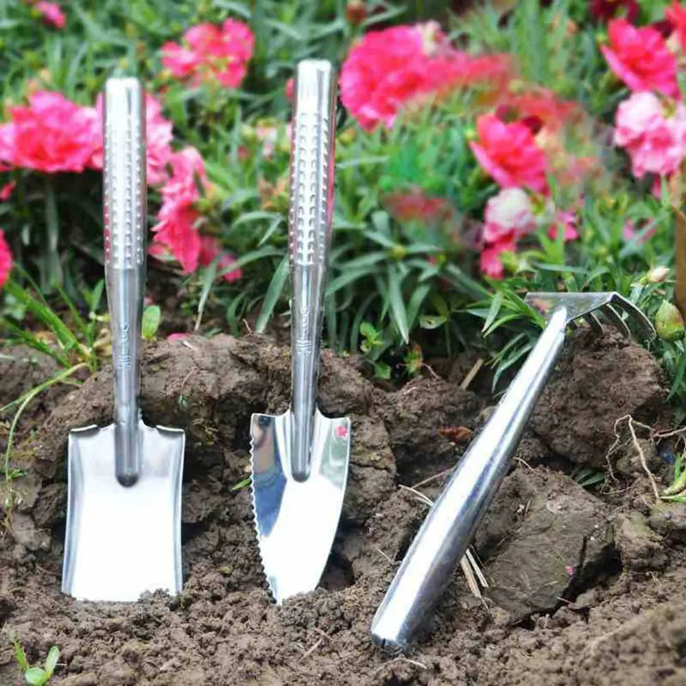 3Pcs Weeding Mini Gardening Tool Set Multifunctional Garden Shovel Small Shovel Tool Raise Flowers Rake Metal Rake Spade