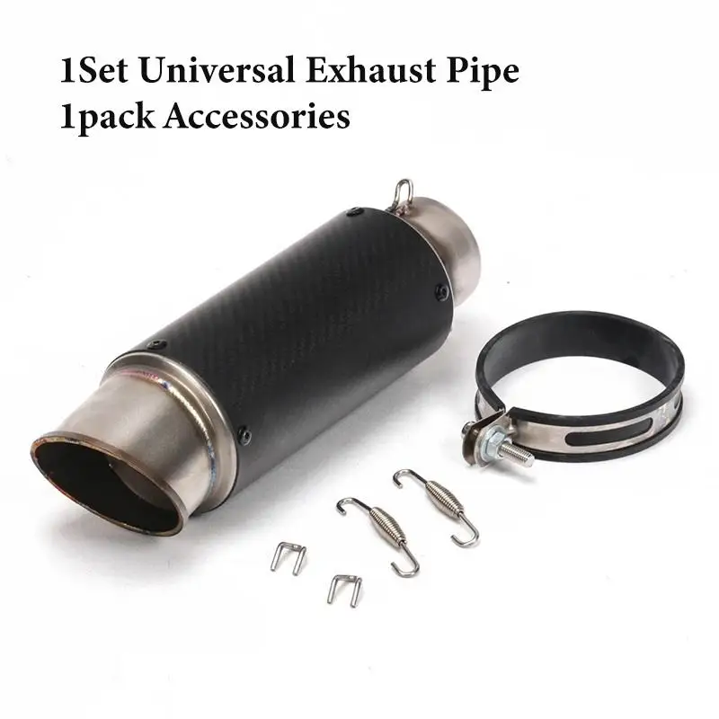 

60MM Universal Motorcycle Carbon Fiber Exhaust Pipe Muffler Escape Moto Scooter Bike Tube For NINJA 400 Z900 Z800 GSX-S750