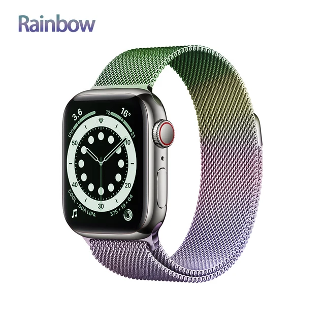 Metal Milanese loop Strap For Apple watch band 7 45mm 44mm 40mm iWatch Series 42mm38mm stainless steel bracelet magnetic 3456 se Color gold