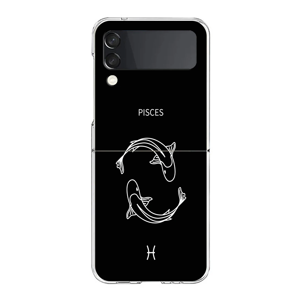 Zodiac-Inspired Clear Hard Folding Phone Case with PC Bumper