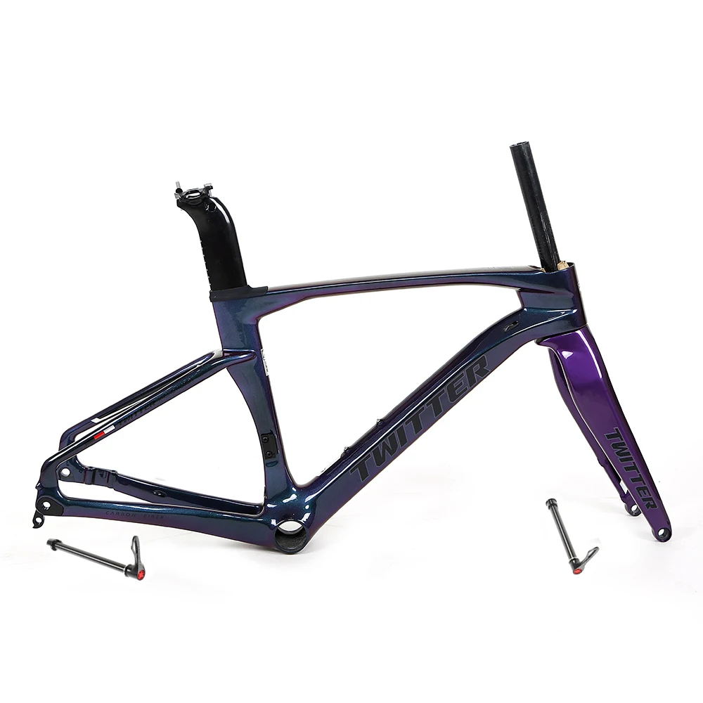 TWITTER Hot sale carbon road disc frame for children teenagers road cyclocross bike frame fit24inch wheelset carbon gravel