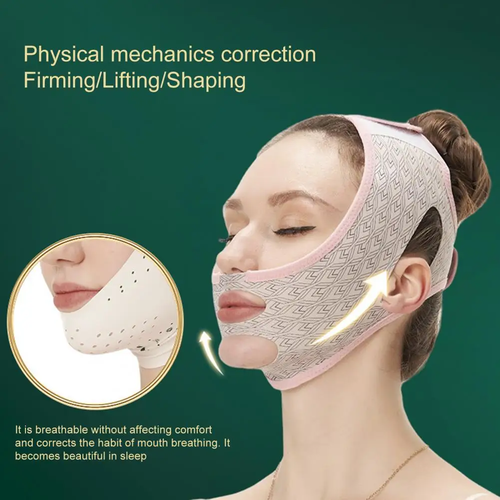 Convenient No Rebound Face Lift Bandage 360-Degree Physical Stretching Breathable Face-lifting Bandage Face Shaping