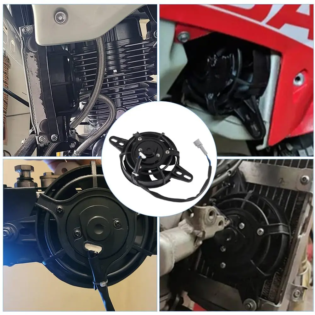 12V DC Motorcycle Radiator Cooling Fan Replacement For Most NC250 150cc 200cc 250cc 300cc Engine Water Cooled Pit Dirt Bikes