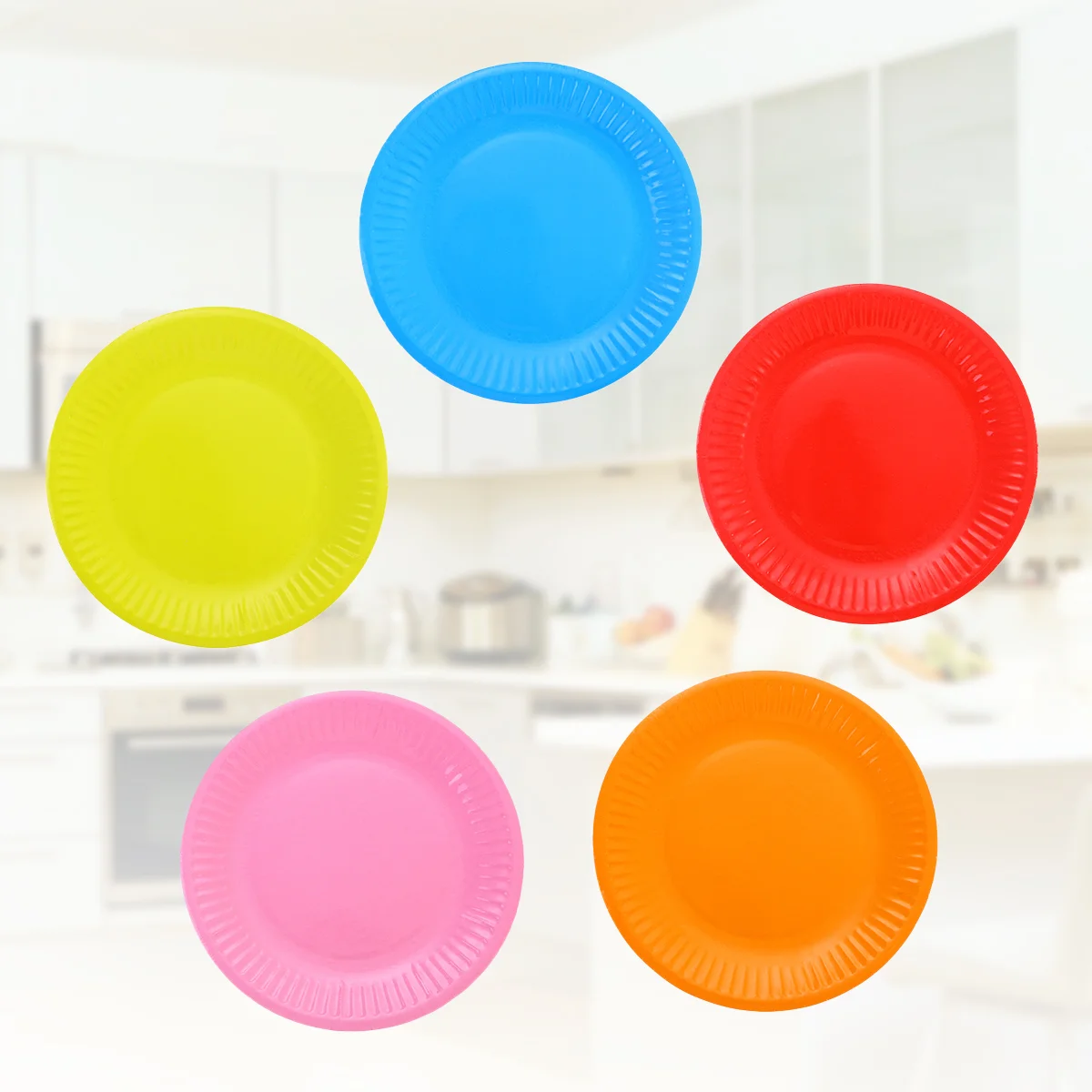 50 Pcs Round Paper Plates Disposable Dinner Plates Party Supplies Eco Friendly Leak Resistant Cut Resistant Proper Size Kitchen