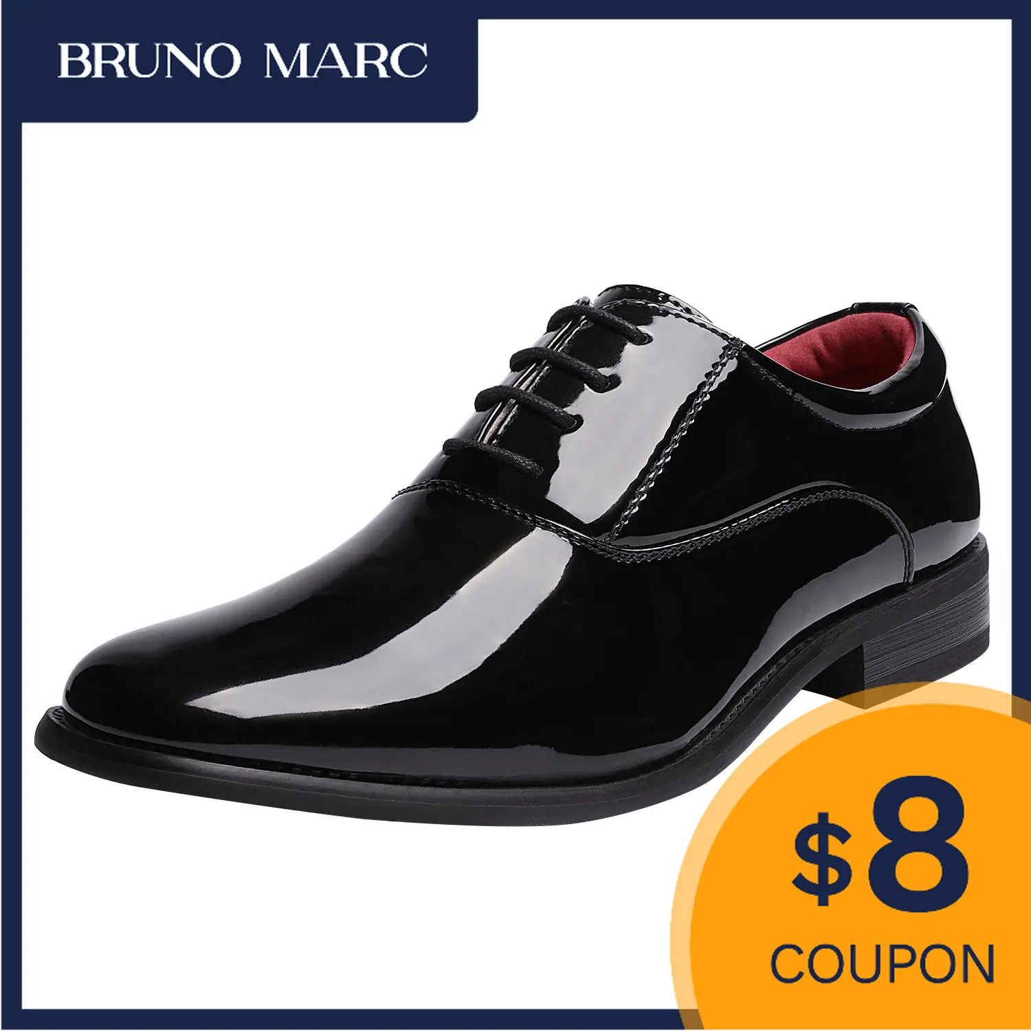 Zapatillas clásicas de charol de imitación para hombre, zapatos formales Oxford, esmoquin, Derby, con cordones, de lujo, para boda - AliExpress