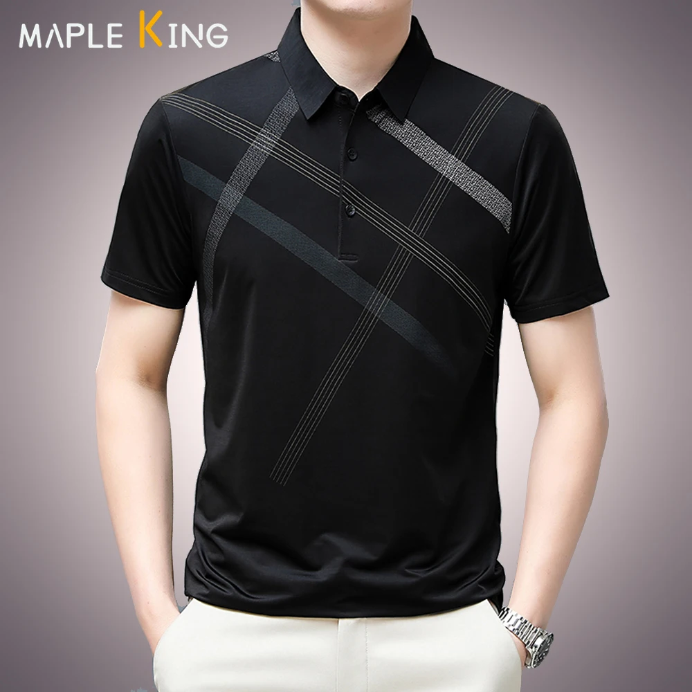 

Men Polo Shirts Golf Tee 2023 Luxury Quality Striped Printed Business Social Breathable Polo Hommes Men Summer Camisetes Tops