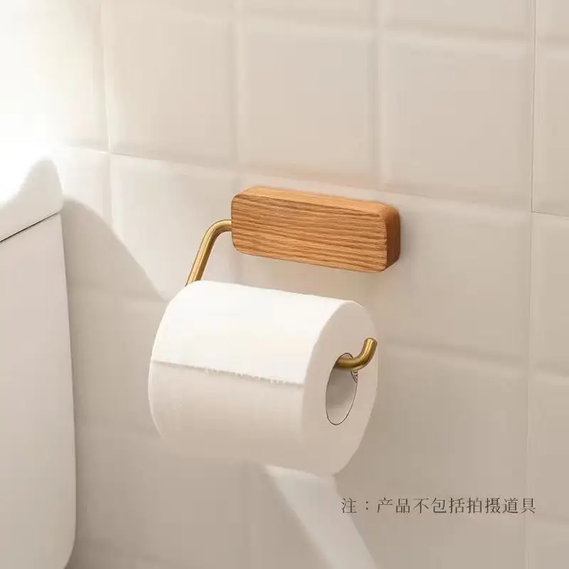 Nordic Hanging Towel Rack Bathroom Toilet Paper Holder Toilet Paper Roll Wooden Tissue Rack