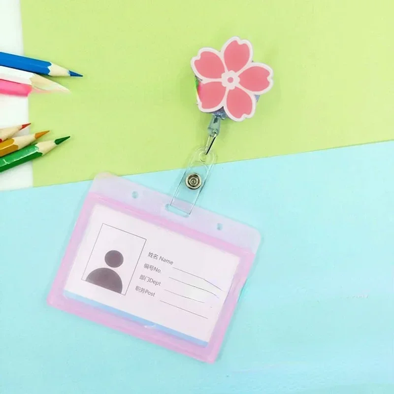 transparent Plastic Doctor Nurse ID Card Sleeve Badge Card Cover Retractable Badge Holder cover Protector