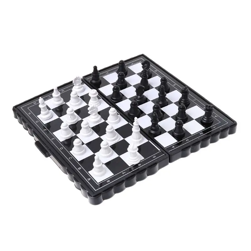 Plastic Foldable Chess Board Games Checker Puzzle Game Birthday Gift Kids Adults