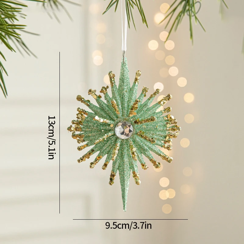 thumbnail image 1 of Decoración de árbol de Navidad con purpurina, hermoso colgante de copo de nieve de alce para árbol de Navidad, decoración para fiesta de Navidad, suministros navideños, 1 of 5