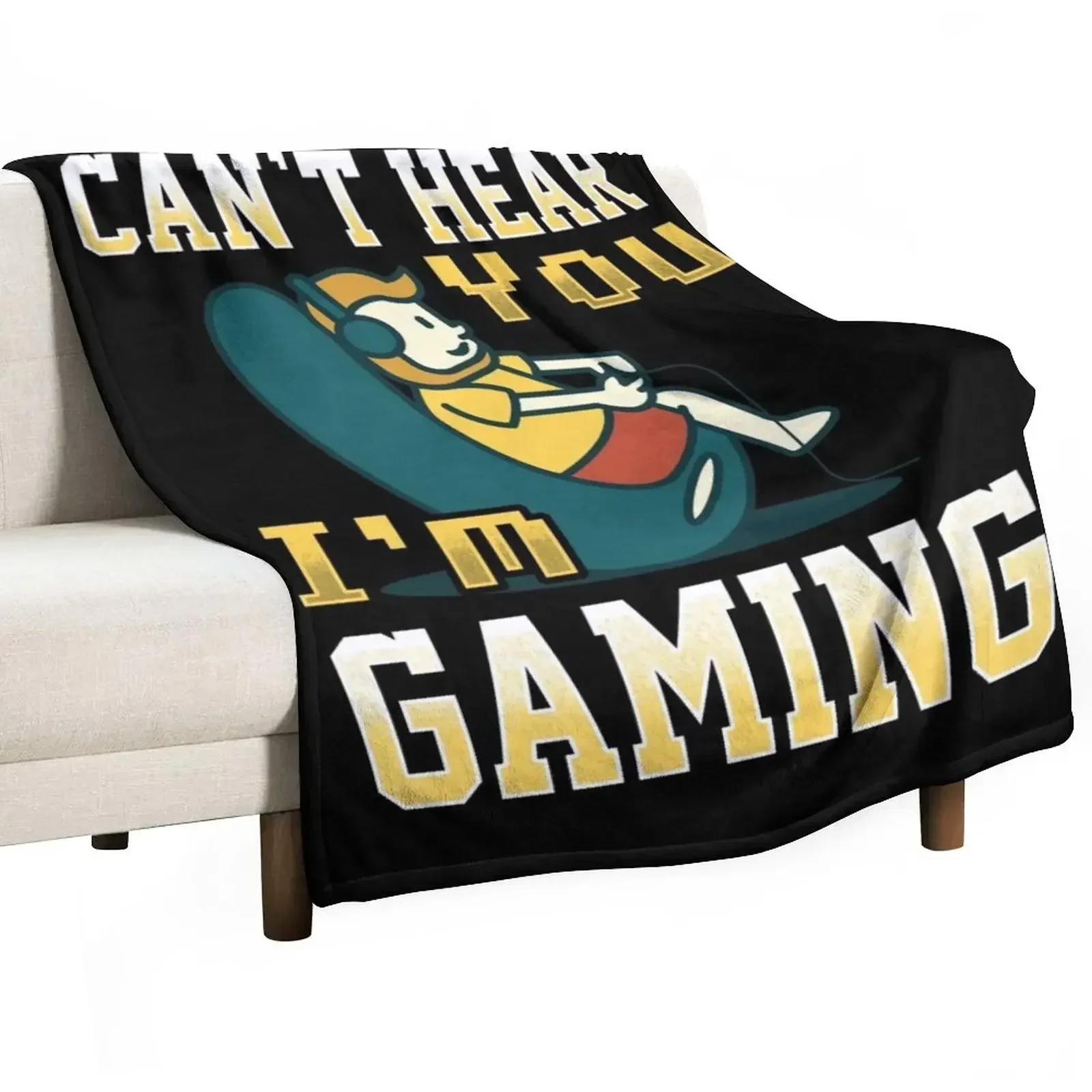 

Can't Hear You I'm Gaming Multiplayer Gamer print Throw Blanket Decorative Sofa Cute Plaid Decoratives Flannels Blankets