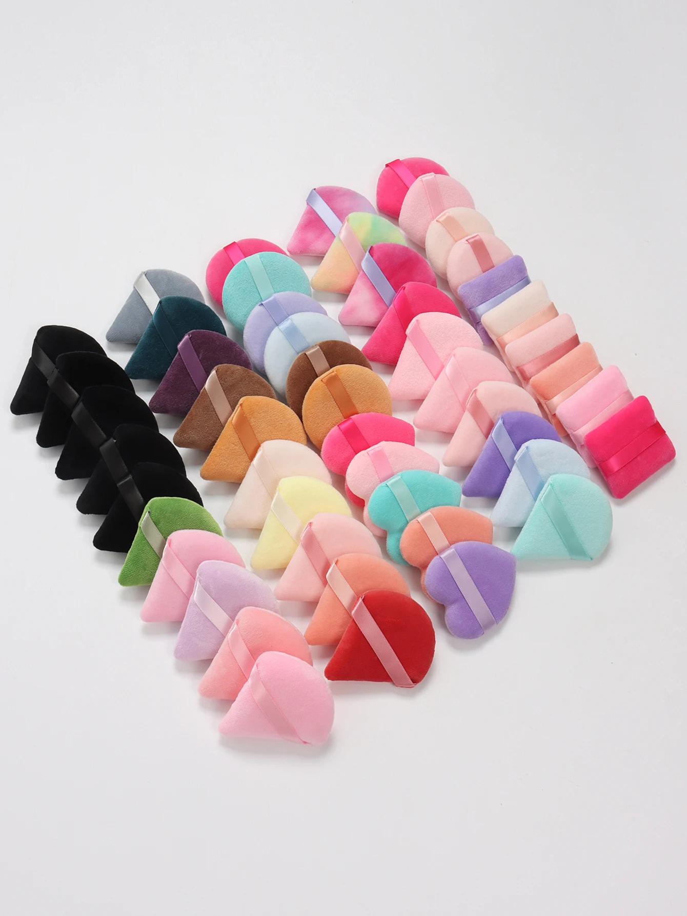 5-10-20-30-50-100 random cotton powder puff bags. Random colors and shapes. Made of ultra-soft velvet, specially designed for sh 6