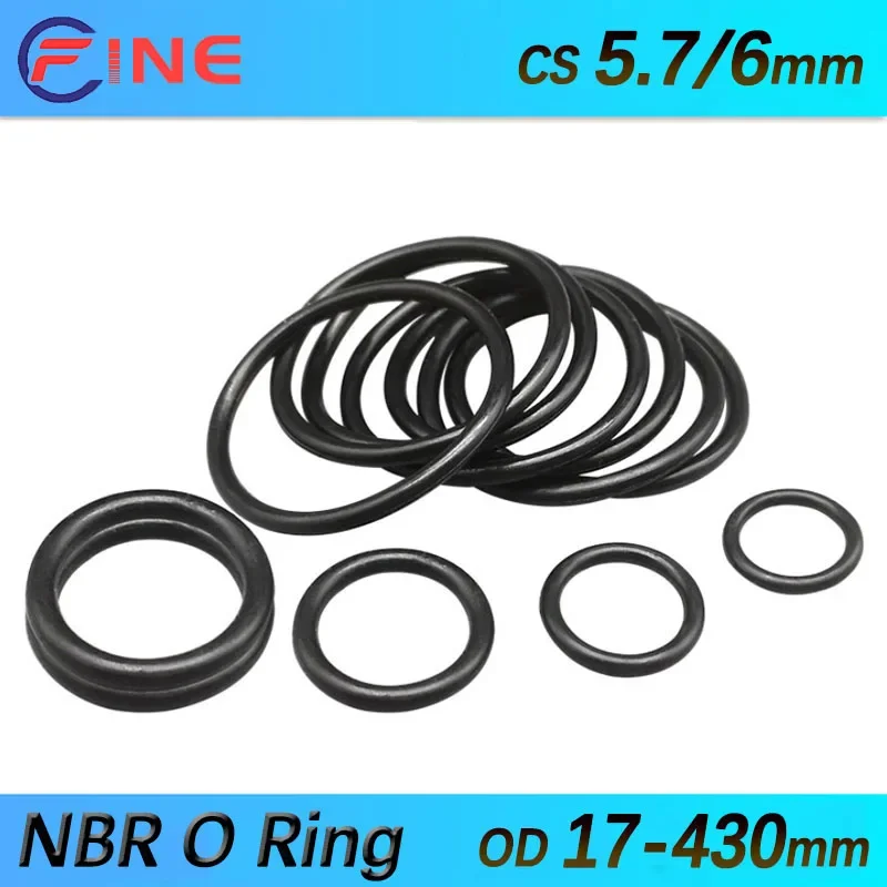 

Nitrile Butadiene Rubber NBR Sealing O Ring Repair Skeleton Oil Seal Gasket O Ring Seal Washer CS 5.7/ 6mm OD 17-430mm