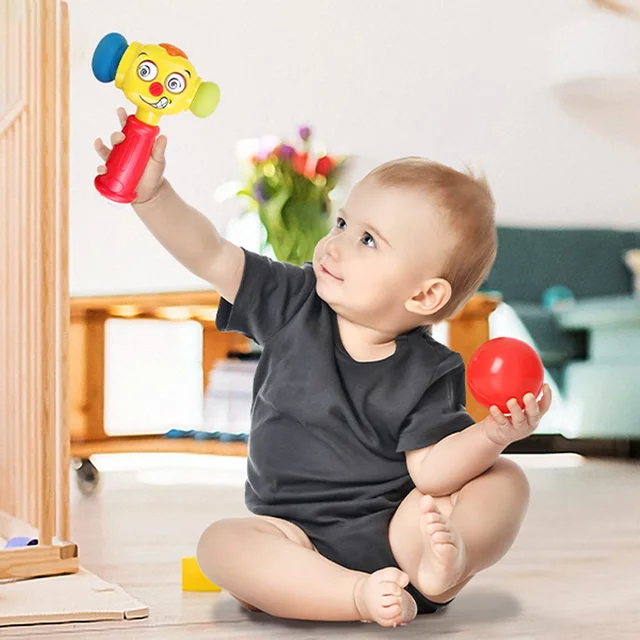 HOLA Baby Boy Toys Light& Musical Baby Hammer Toy for 12 to 18 Months Up Funny Changeable Eyes Baby Hammer Toy 6
