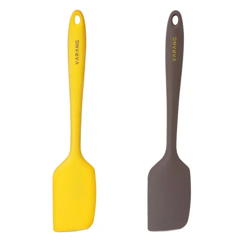 Silicone Spatula Set Gadget Tools Mixing Tool Utensils All for Kitchen and Home Baking Cake Cream Yellow/Brown Scraper 2 Pieces kitchen utensils