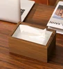 Chinese Wooden Desktop Tissue Box Living Room Light Luxury Simple Coffee Table Bedroom Office Walnut Color Tissue Box 3