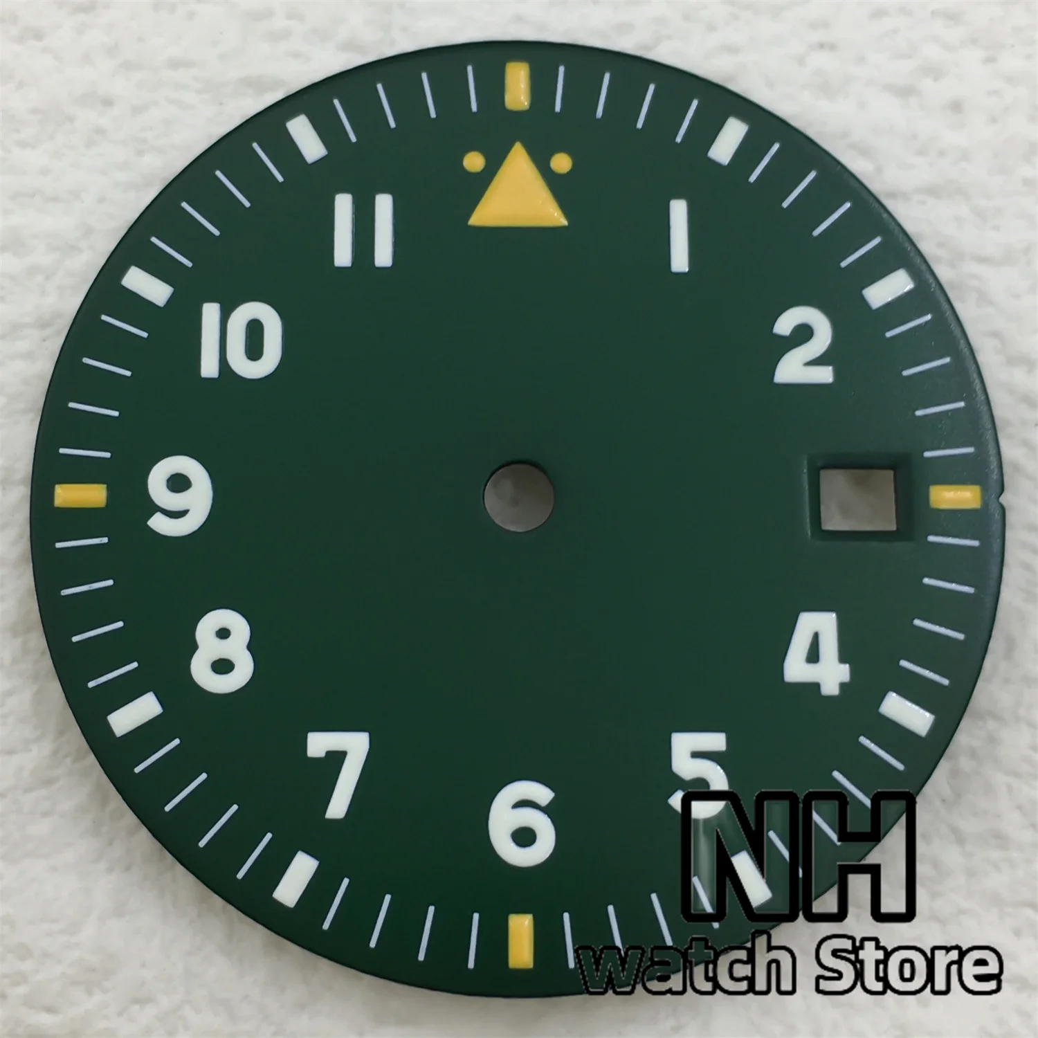 Pilot Watch Dial with Luminous Hands - Black, White, Blue, Green Options, 29mm