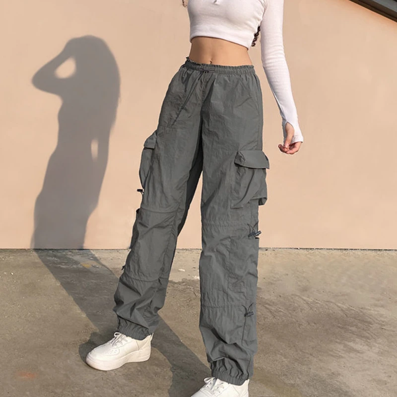 Y2k Cargo Pants Ruched Bigb Pockets 