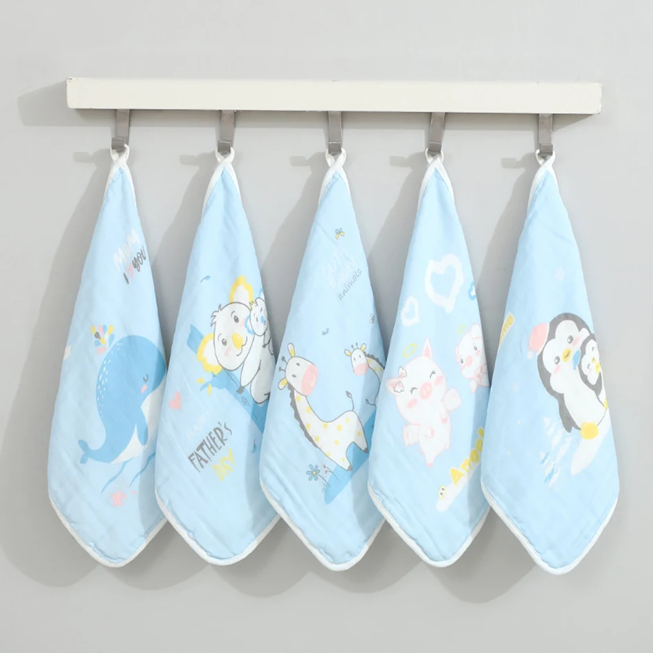 Baby Face-towel cute cartoon cotton super soft baby towel small square wipes 30*30cm 5pcs cotton towel,baby towel,square towel