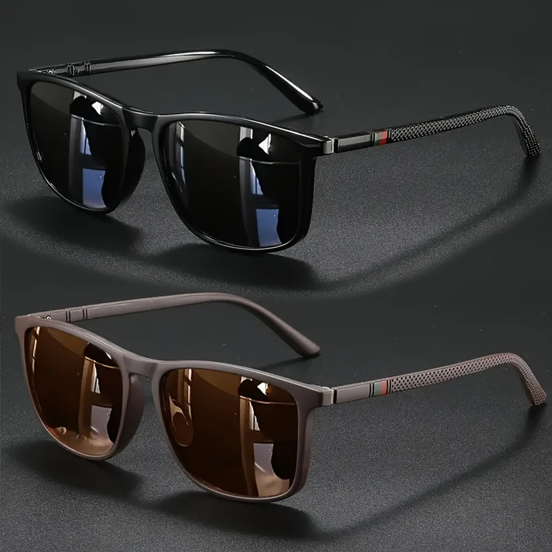 2 3pcs Square Vintage Cycling Sunglasses Men Women Travel Driving Fishing...
