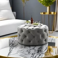 Nordique vestiaire canapé chambre vanité chaise tabouret salon repose-pieds tabouret circulaire changement de chaussures rembourrage pied tabourets pouf 3