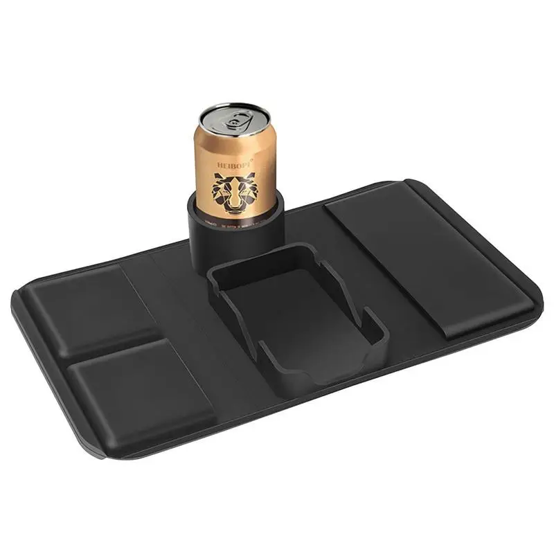 

Couch Cup Holder Tray Silicone Sofa Armrest Tray With Side Pockets And Cup Holder Anti-Spill Couch Arm Tray For Sofa