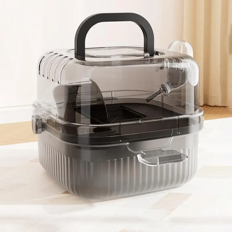Portable Hamster Cage Portable Hamster Travel Carrier With Water Bottle Small Pet Transport Cage Green R 165434