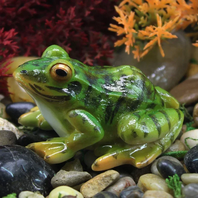 2024 New Lovely Frog Resin Ornaments Spirit Garden Glass Bonsai Outdoor Miniature Landscape Decoration Home Decor