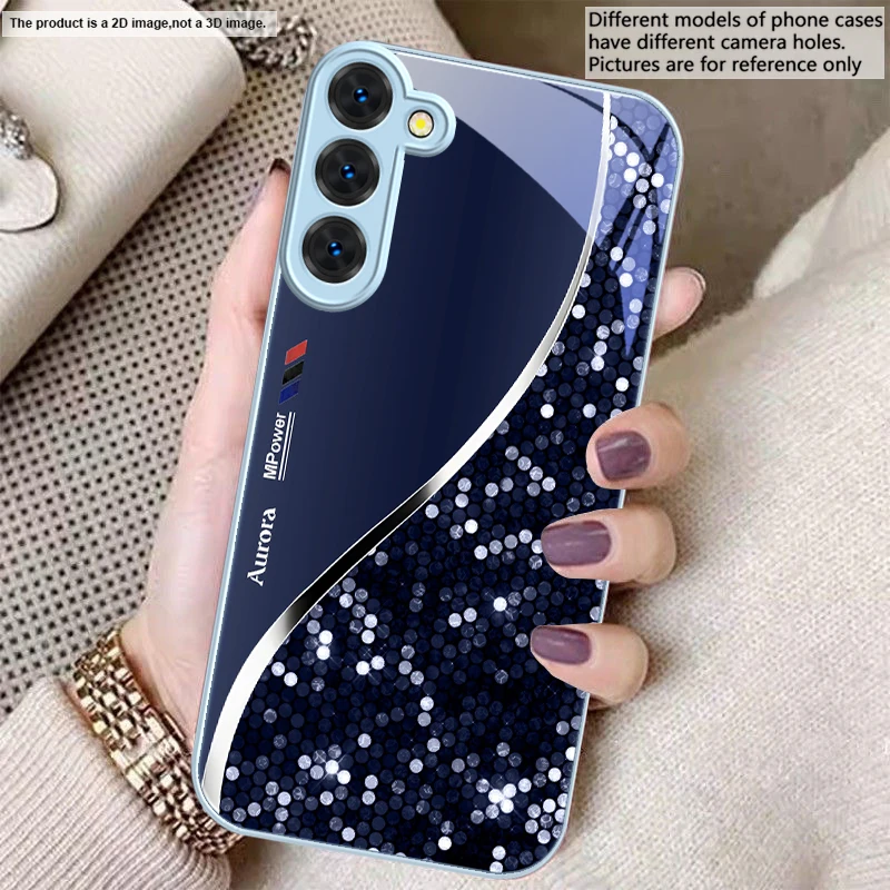 Sleek Silver Metal Curve Glass Phone Case
