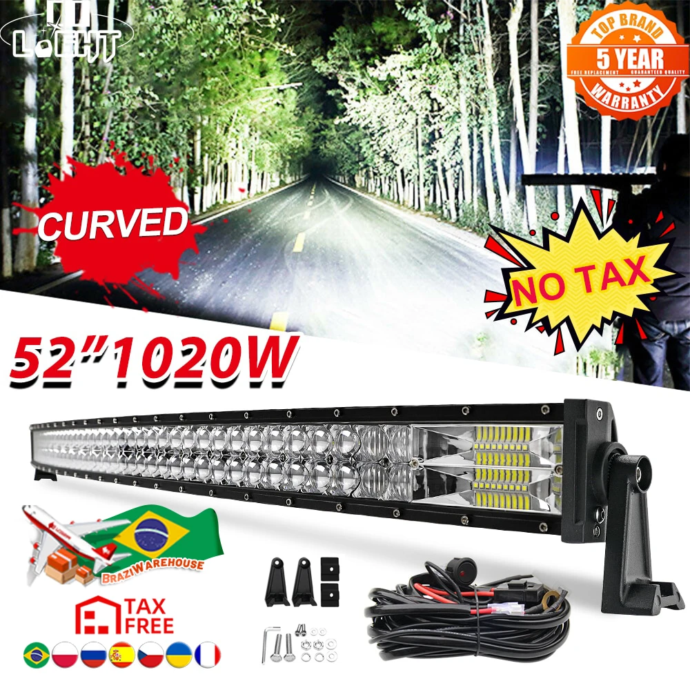 CO LIGHT 2 Row Led Light Bar Offroad 52" 1020W Combo Led Bar For UAZ ATV Trucks Niva 4x4 12V 24V Led Driving Work Barra Lights