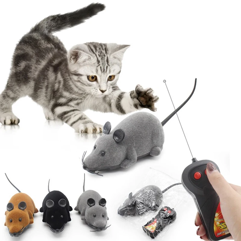 RC Funny Wireless Electronic Remote Control Mouse Rat Pets Toy for Cats