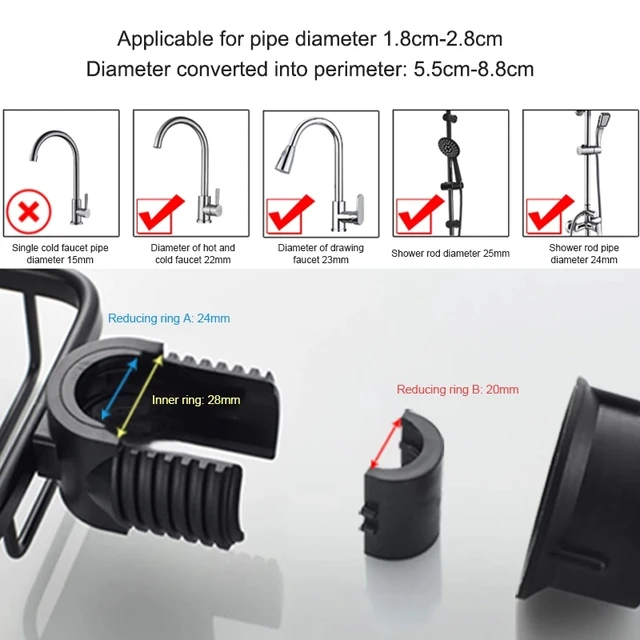 Alumínium Csaptelep Fürdőszoba Polc Állítható Zuhanytároló Kosár Konyhaszervező Sampon Szappanos Szivacs Tároló Állvány - Image 5