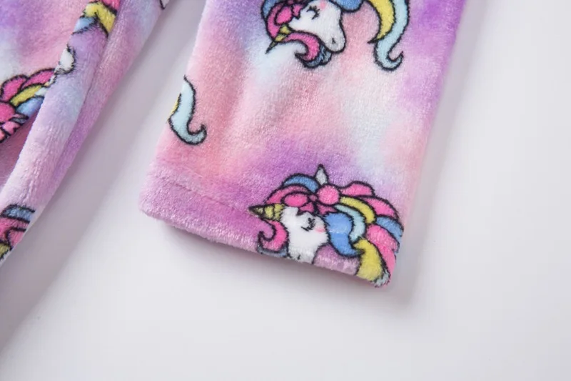 Kids Hooded Flannel Bathrobe Baby Bath Unicorn printed Robes Boy Girls Cute Cartoon Soft Warm Pajamas Long Sleeve Towel Robe flannel pajamas child bathrobe kids robe baby hooded towel