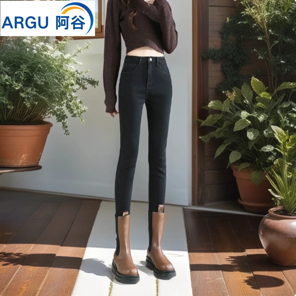 

Elastic Women Jeans 2024 High Waist Skinny Pant Fashion Casual Straight Jegging Pencil Feet Pants Spring and Autumn
