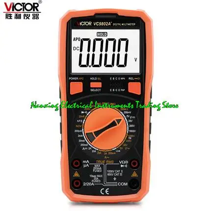 

VC9801A+/VC9802A+/VC9804A+ Digital Multimeter Manual Range True RMS Frequency 20mF capacimetro Transistor tester