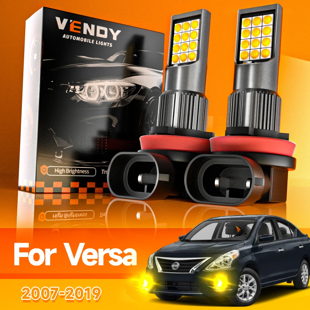 닛산 Versa 2007-2019 용 2pcs LED 안개등 2008 2009 2010 2011 2012 2013 2014 2015 2016 2017 2018 Canbus 액세서리