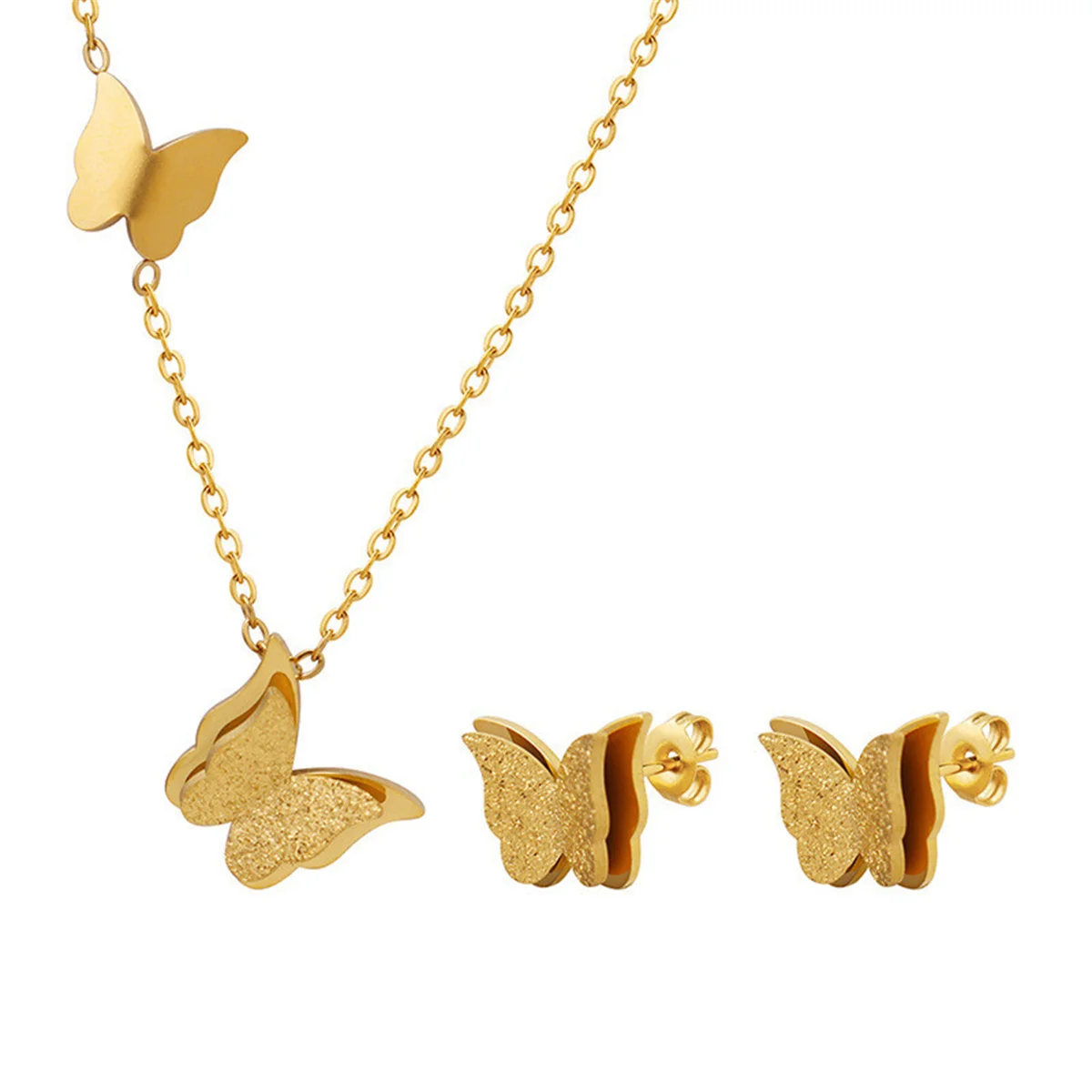 Bohemian Cute Butterfly Choker Necklaces for Women Stainless Steel Jewelry Cute Animal Pendants Girls Fashion Jewelry Gift