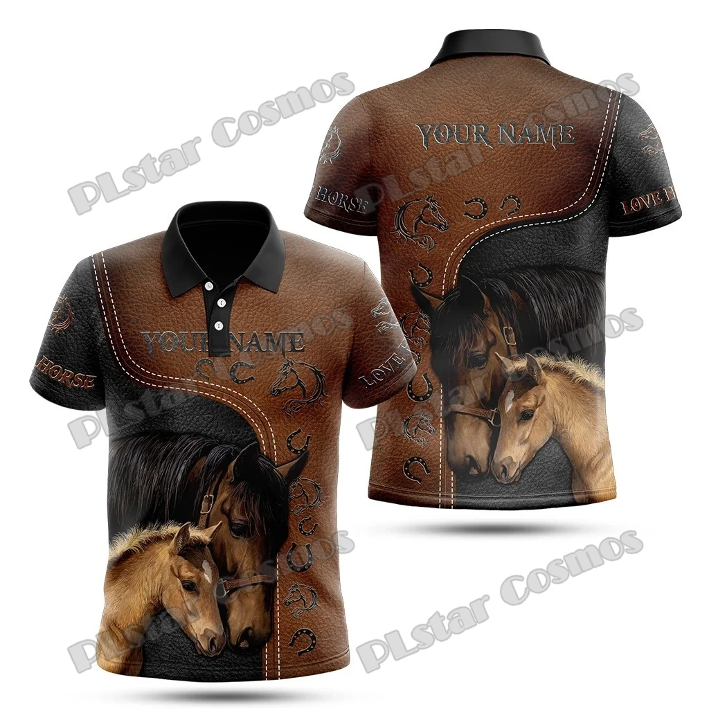Customize Name Love White Horse Painting 3D Printed Fashion Men's