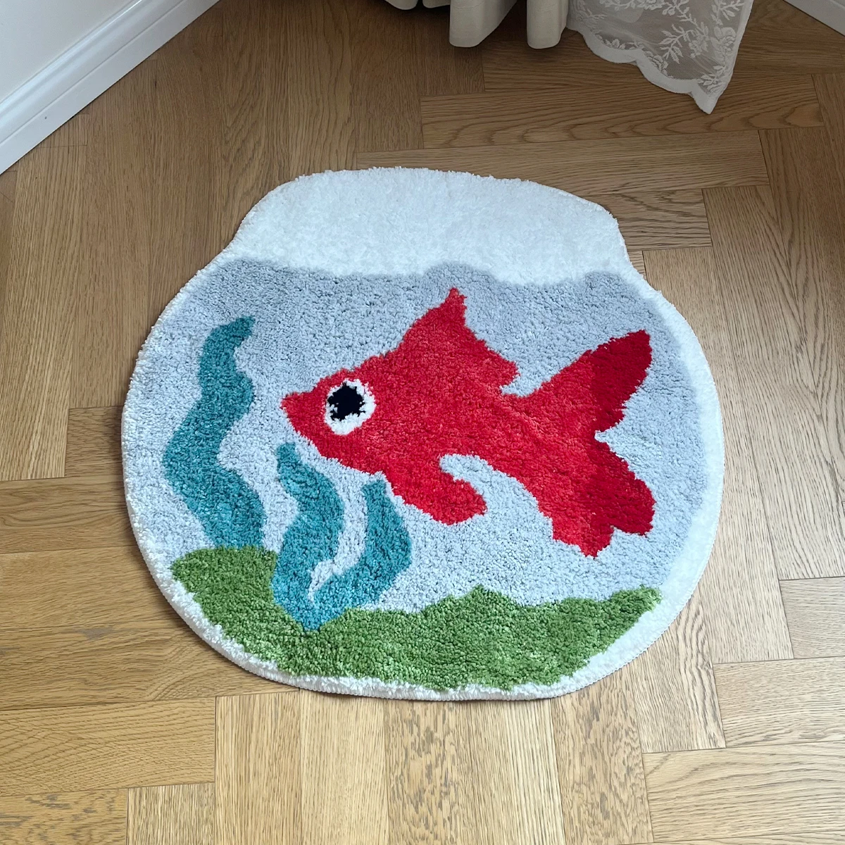 Cartoon Fish Tank Rug Soft Non Slip Decorative Carpet Living Room One Piece Aesthetic Bedroom Floor Mat Home Decor Gifts floor mat