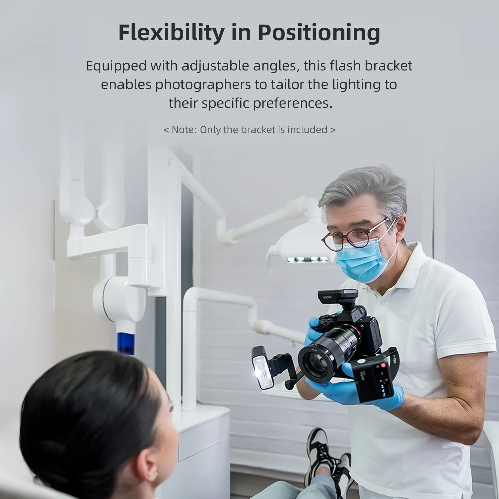 GODOX MF-DB MF-DD Flexible Flash Bracket for Godox MF12 Flash Macro Dental Photo