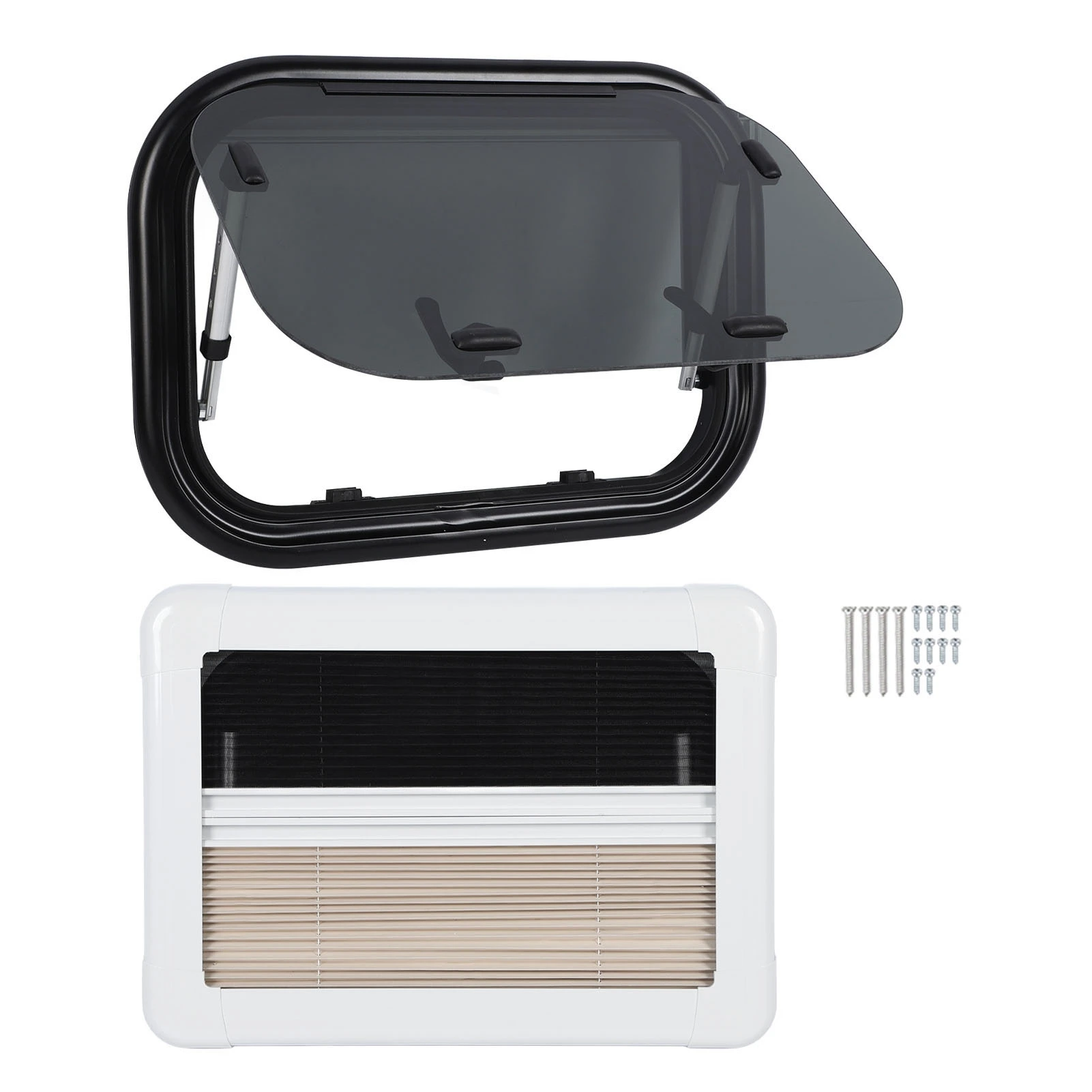 RV Window Tempered Glass UV Resistant Push Out Window with Support Rod ...